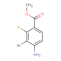 Chemical structure of methyl 4-amino-3-bromo-2-fluorobenzoate - CSSB00010764355