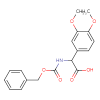 Chemical structure of 2-{[(benzyloxy)carbonyl]amino}-2-(3,4-dimethoxyphenyl)acetic acid - CSSB00012005627