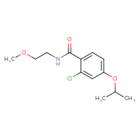 Chemical structure of 2-chloro-N-(2-methoxyethyl)-4-(propan-2-yloxy)benzamide - CSSB02006138810
