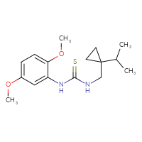 Chemical structure of 1-(2,5-dimethoxyphenyl)-3-{[1-(propan-2-yl)cyclopropyl]methyl}thiourea - CSSB02065986311