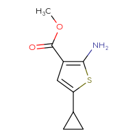 Chemical structure of methyl 2-amino-5-cyclopropylthiophene-3-carboxylate - CSSB00010270187