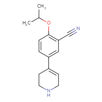 Chemical structure of 2-(propan-2-yloxy)-5-(1,2,3,6-tetrahydropyridin-4-yl)benzonitrile - CSSB06586554205