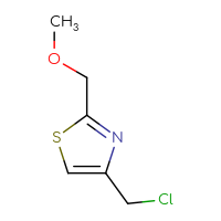 Chemical structure of 4-(chloromethyl)-2-(methoxymethyl)-1,3-thiazole - CSSB00000764344