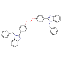 Chemical structure of 1-benzyl-2-(4-{[4-(1-benzyl-1H-1,3-benzodiazol-2-yl)phenoxy]methoxy}phenyl)-1H-1,3-benzodiazole - CSSB02125605535