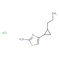Chemical structure of 4-(2-propylcyclopropyl)-1,3-thiazol-2-amine hydrochloride - CSSB14929163056