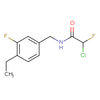 Chemical structure of 2-chloro-N-[(4-ethyl-3-fluorophenyl)methyl]-2-fluoroacetamide - CSSB21332124774