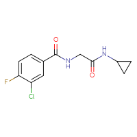Chemical structure of 2-[(3-chloro-4-fluorophenyl)formamido]-N-cyclopropylacetamide - CSSB00103940976