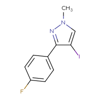 Chemical structure of 3-(4-fluorophenyl)-4-iodo-1-methyl-1H-pyrazole - CSSB14929382872