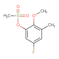 Chemical structure of 5-fluoro-2-methoxy-3-methylphenyl methanesulfonate - CSSB17476846966