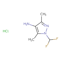 Chemical structure of 1-(difluoromethyl)-3,5-dimethyl-1H-pyrazol-4-amine hydrochloride - CSSB00000753330