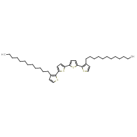 Chemical structure of 3-dodecyl-5'-{3'-dodecyl-[2,2'-bithiophen]-5-yl}-2,2'-bithiophene - CSSB00121580883