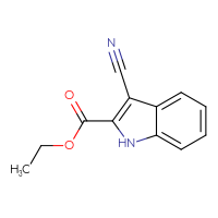 Chemical structure of ethyl 3-cyano-1H-indole-2-carboxylate - CSSB00010496117