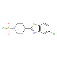 Chemical structure of 4-(5-chloro-1,3-benzothiazol-2-yl)piperidine-1-sulfonyl chloride - CSSB21224775944