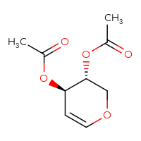 Chemical structure of (3R,4R)-3-(acetyloxy)-3,4-dihydro-2H-pyran-4-yl acetate - CSSB00020683651