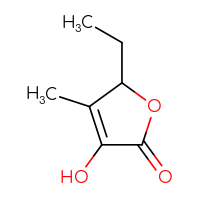 Chemical structure of 5-ethyl-3-hydroxy-4-methyl-2,5-dihydrofuran-2-one - CSSB00000033361