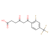 Chemical structure of 6-[2-fluoro-4-(trifluoromethyl)phenyl]-4,6-dioxohexanoic acid - CSSB21432516331