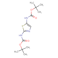 Chemical structure of tert-butyl N-(5-{[(tert-butoxy)carbonyl]amino}-1,3-thiazol-2-yl)carbamate - CSSB06358987685