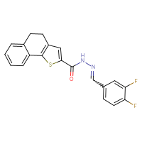 Chemical structure of N'-[(3,4-difluorophenyl)methylidene]-4H,5H-naphtho[1,2-b]thiophene-2-carbohydrazide - CSSB02125603529