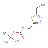 Chemical structure of tert-butyl N-[(5-ethyl-1,3,4-thiadiazol-2-yl)methyl]carbamate - CSSB00015875870
