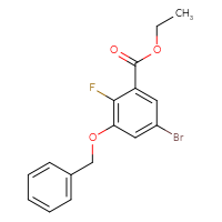 Chemical structure of ethyl 3-(benzyloxy)-5-bromo-2-fluorobenzoate - CSSB03552507861