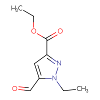 Chemical structure of ethyl 1-ethyl-5-formyl-1H-pyrazole-3-carboxylate - CSSB00011161920