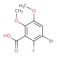 Chemical structure of 3-bromo-2-fluoro-5,6-dimethoxybenzoic acid - CSSB00021102979