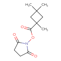 Chemical structure of 2,5-dioxopyrrolidin-1-yl 1,3,3-trimethylcyclobutane-1-carboxylate - CSSB00129250682