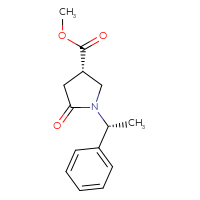 Chemical structure of methyl (3S)-5-oxo-1-[(1R)-1-phenylethyl]pyrrolidine-3-carboxylate - CSSB00015190007