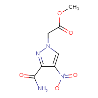 Chemical structure of methyl 2-(3-carbamoyl-4-nitro-1H-pyrazol-1-yl)acetate - CSSB00011161666