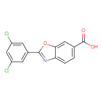 Chemical structure of 2-(3,5-dichlorophenyl)-1,3-benzoxazole-6-carboxylic acid - CSSB00025771646