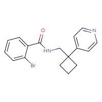 Chemical structure of 2-bromo-N-{[1-(pyridin-4-yl)cyclobutyl]methyl}benzamide - CSSB01857793105