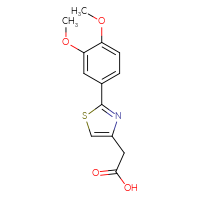 Chemical structure of 2-[2-(3,4-dimethoxyphenyl)-1,3-thiazol-4-yl]acetic acid - CSSB00000489646