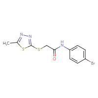 Chemical structure of N-(4-bromophenyl)-2-[(5-methyl-1,3,4-thiadiazol-2-yl)sulfanyl]acetamide - CSSB00046148845