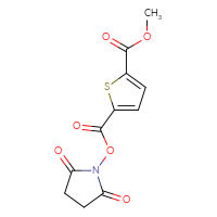 Chemical structure of 2-(2,5-dioxopyrrolidin-1-yl) 5-methyl thiophene-2,5-dicarboxylate - CSSB20269714076