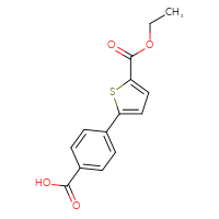 Chemical structure of 4-[5-(ethoxycarbonyl)thiophen-2-yl]benzoic acid - CSSB05787171591