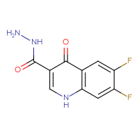 Chemical structure of 6,7-difluoro-4-oxo-1,4-dihydroquinoline-3-carbohydrazide - CSSB04216412662
