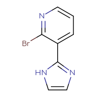 Chemical structure of 2-bromo-3-(1H-imidazol-2-yl)pyridine - CSSB00010196645