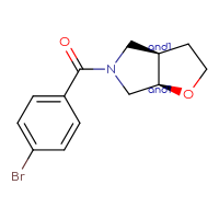 Chemical structure of rac-(3aR,6aR)-5-(4-bromobenzoyl)-hexahydro-2H-furo[2,3-c]pyrrole - CSSB21432530139