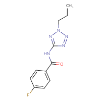 Chemical structure of 4-fluoro-N-(2-propyl-2H-1,2,3,4-tetrazol-5-yl)benzamide - CSSB00028110663
