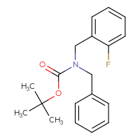 Chemical structure of tert-butyl N-benzyl-N-[(2-fluorophenyl)methyl]carbamate - CSSB00113677236