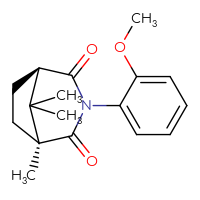 Chemical structure of (1S,5R)-3-(2-methoxyphenyl)-1,8,8-trimethyl-3-azabicyclo[3.2.1]octane-2,4-dione - CSSB14929377205