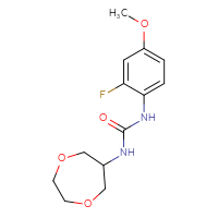 Chemical structure of 1-(1,4-dioxepan-6-yl)-3-(2-fluoro-4-methoxyphenyl)urea - CSSB02032326815