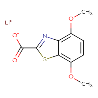 Chemical structure of lithium(1+) 4,7-dimethoxy-1,3-benzothiazole-2-carboxylate - CSSB21509460287