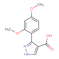 Chemical structure of 3-(2,4-dimethoxyphenyl)-1H-pyrazole-4-carboxylic acid - CSSB00000531053