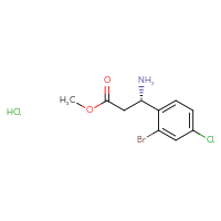 Chemical structure of methyl (3S)-3-amino-3-(2-bromo-4-chlorophenyl)propanoate hydrochloride - CSSB03496497037