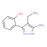 Chemical structure of 2-(5-amino-4-ethyl-1H-pyrazol-3-yl)phenol - CSSB00010201489