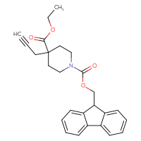Chemical structure of 4-ethyl 1-(9H-fluoren-9-yl)methyl 4-(prop-2-yn-1-yl)piperidine-1,4-dicarboxylate - CSSB09895161740