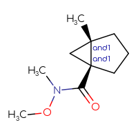 Chemical structure of rac-(1R,5R)-N-methoxy-N,5-dimethylbicyclo[3.1.0]hexane-1-carboxamide - CSSB20927417801