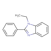 Chemical structure of 1-ethyl-2-phenyl-1H-1,3-benzodiazole - CSSB00027803223