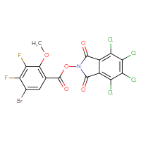 Chemical structure of 4,5,6,7-tetrachloro-1,3-dioxo-2,3-dihydro-1H-isoindol-2-yl 5-bromo-3,4-difluoro-2-methoxybenzoate - CSSB20271387846